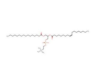 1-Palmitoyl-2-oleoyl-sn-glycerol-3-phosphocholine (CAS 70778-75-5) - chemical structure image