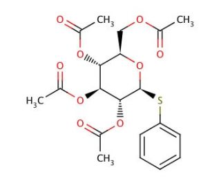 1-Phenyl-1-thio-&beta;-D-glucopyranoside tetraacetate (CAS 23661-28-1) - chemical structure image