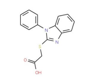 (1-Phenyl-1H-benzoimidazol-2-ylsulfanyl)-acetic acid (CAS 93866-15-0) - chemical structure image