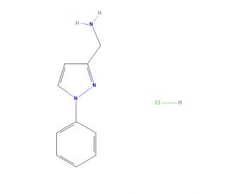 (1-phenyl-1H-pyrazol-3-yl)methanamine hydrochloride (CAS 1170903-85-1) - chemical structure image
