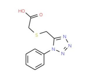 {[(1-phenyl-1H-tetrazol-5-yl)methyl]thio}acetic acid - chemical structure image