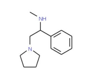 (1-phenyl-2-pyrrolidinylethyl)methylamine (CAS 136329-39-0) - chemical structure image