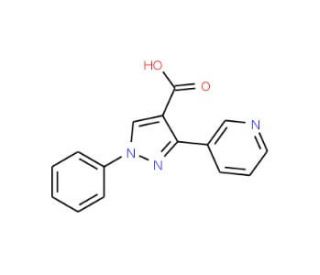 1-Phenyl-3-pyridin-3-yl-1H-pyrazole-4-carboxylic acid (CAS 372107-42-1) - chemical structure image