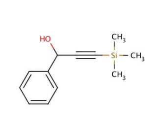 1-Phenyl-3-(trimethylsilyl)-2-propyn-1-ol (CAS 89530-34-7) - chemical structure image
