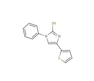 1-phenyl-4-thien-2-yl-1H-imidazole-2-thiol (CAS 154548-79-5) - chemical structure image