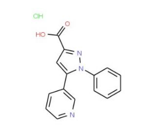 1-phenyl-5-(pyridin-3-yl)-1H-pyrazole-3-carboxylic acid hydrochloride - chemical structure image