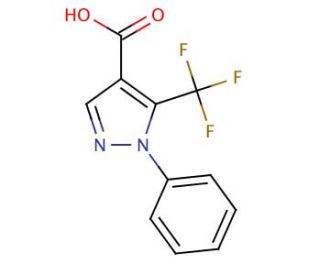 1-Phenyl-5-(trifluoromethyl)-1H-pyrazole-4-carboxylic acid (CAS 98534-81-7) - chemical structure image