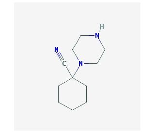 1-piperazin-1-ylcyclohexanecarbonitrile - chemical structure image