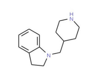 1-(Piperidin-4-ylmethyl)indoline (CAS 883549-96-0) - chemical structure image