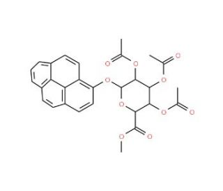 1-Pyrenyl-2,3,4-tri-O-acetyl-&beta;-D-glucuronic Acid, Methyl Ester - chemical structure image