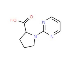 1-pyrimidin-2-ylpyrrolidine-2-carboxylic acid - chemical structure image