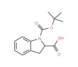 1-(tert-Butoxycarbonyl)-2-indolinecarboxylic acid (CAS 133851-52-2) - chemical structure image