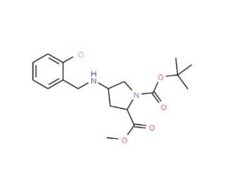 1-tert-Butyl 2-methyl (2S,4S)-4-[(2-chlorobenzyl)-amino]pyrrolidine-1,2-dicarboxylate - chemical structure image