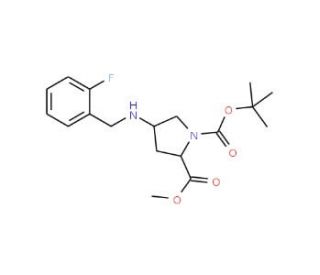 1-tert-Butyl 2-methyl (2S,4S)-4-[(2-fluorobenzyl)-amino]pyrrolidine-1,2-dicarboxylate - chemical structure image