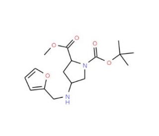 1-tert-Butyl 2-methyl (2S,4S)-4-[(2-furylmethyl)-amino]pyrrolidine-1,2-dicarboxylate - chemical structure image