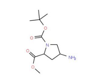 1-tert-Butyl 2-methyl (2S,4S)-4-aminopyrrolidine-1,2-dicarboxylate (CAS 121148-01-4) - chemical structure image