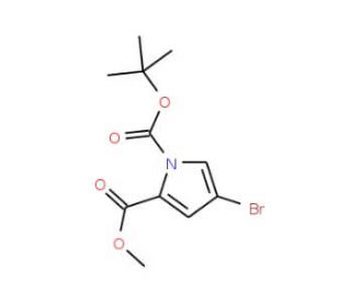 1-(tert-Butyl) 2-methyl 4-bromo-1H-pyrrole-1,2-dicarboxylate (CAS 156237-78-4) - chemical structure image