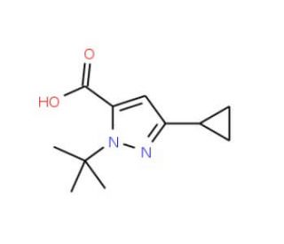 1-tert-butyl-3-cyclopropyl-1H-pyrazole-5-carboxylic acid - chemical structure image