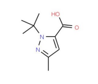 1-tert-butyl-3-methyl-1H-pyrazole-5-carboxylic acid (CAS 175277-09-5) - chemical structure image