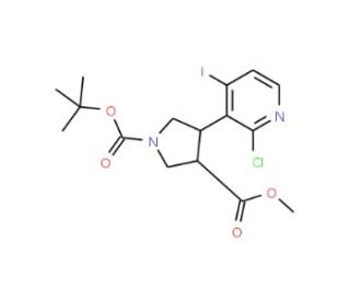 1-tert-Butyl 3-methyl 4-(2-chloro-4-iodopyridin-3-yl)pyrrolidine-1,3-dicarboxylate - chemical structure image