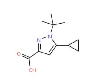 1-tert-butyl-5-cyclopropyl-1H-pyrazole-3-carboxylic acid - chemical structure image