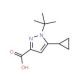 1-tert-butyl-5-cyclopropyl-1H-pyrazole-3-carboxylic acid - chemical structure image