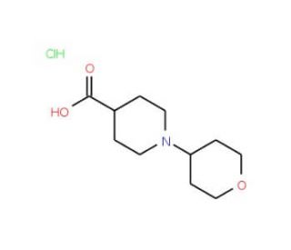 1-(Tetrahydro-2H-pyran-4-yl)piperidine-4-carboxylic acid hydrochloride - chemical structure image