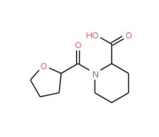 1-(tetrahydrofuran-2-ylcarbonyl)piperidine-2-carboxylic acid - chemical structure image
