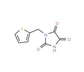 1-(thien-2-ylmethyl)imidazolidine-2,4,5-trione - chemical structure image