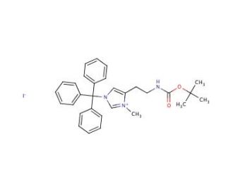 1-Trityl-3-methyl-4-(N-Boc-2-aminoethyl)imidazolium Iodide - chemical structure image