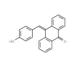 10-(4-hydroxybenzylidene)anthracen-9(10H)-one - chemical structure image