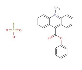 10-Methyl-9-(phenoxycarbonyl)acridinium fluorosulfonate (CAS 149300-54-9) - chemical structure image