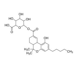 (&plus;)-11-Nor-&Delta;9-THC-9-carboxylic acid glucuronide (CAS 1362113-32-3) - chemical structure image