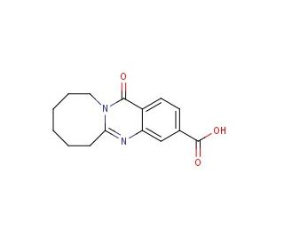 13-oxo-6,8,9,10,11,13-hexahydro-7H-azocino[2,1-b]quinazoline-3-carboxylic acid - chemical structure image