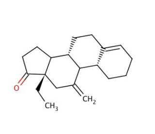 13&beta;-Ethyl-11-methylenegon-4-en-17-one (CAS 54024-21-4) - chemical structure image