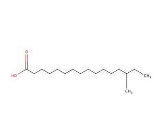 14-Methylhexadecanoic acid (CAS 5918-29-6) - chemical structure image