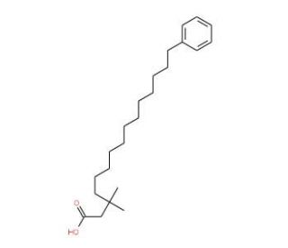15-Phenyl-3,3-dimethyl-pentadecanoic acid (CAS 104426-54-2) - chemical structure image