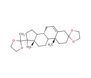 17&alpha;-Hydroxypregn-5-ene-3,20-dione-3,20-bis(ethyleneketal) (CAS 3386-00-3) - chemical structure image