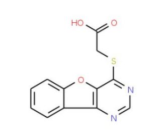 ([1]benzofuro[3,2-d]pyrimidin-4-ylthio)acetic acid - chemical structure image