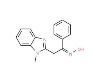 (1E)-2-(1-methyl-1H-benzimidazol-2-yl)-1-phenylethanone oxime - chemical structure image