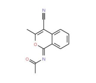 1H-1-Acetylimino-3-methylbenzo[c]pyran-4-carbonitrile (CAS 161468-31-1) - chemical structure image