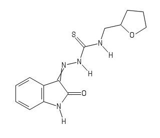 1H-indole-2,3-dione 3-[N-(tetrahydrofuran-2-ylmethyl)thiosemicarbazone] - chemical structure image
