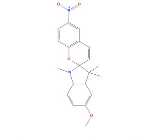 1&prime;,3&prime;-Dihydro-5&prime;-methoxy-1&prime;,3&prime;,3&prime;-trimethyl-6-nitrospiro[2H-1-benzopyran-2,2&prime;-(2H)-indole] (CAS 16331-96-7) - chemical struct