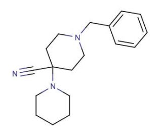 1&prime;-Benzyl-1,4&prime;-bipiperidine-4&prime;-carbonitrile (CAS 84254-97-7) - chemical structure image