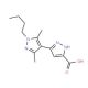 1′-butyl-3′,5′-dimethyl-1H,1′H-3,4′-bipyrazole-5-carboxylic acid - chemical structure image