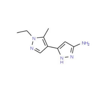 1&prime;-Ethyl-5&prime;-methyl-1&prime;H,2H-3,4&prime;-bipyrazol-5-amine - chemical structure image