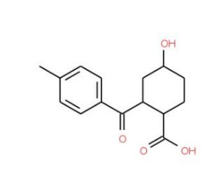 (1R*,2R*,4S*)-4-hydroxy-2-(4-methyl-benzoyl)-cyclohexanecarboxylic acid (CAS 441015-88-9) - chemical structure image