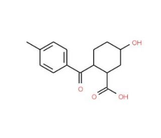 (1R*,2R*,5R*)-5-hydroxy-2-(4-methyl-benzoyl)-cyclohexanecarboxylic acid (CAS 441015-85-6) - chemical structure image