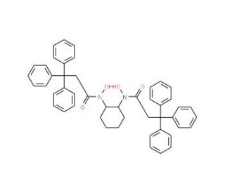 (1R,2R)-N,N&prime;-Dihydroxy-N,N&prime;-bis(3,3,3-triphenylpropionyl)-1,2-cyclohexanediamine (CAS 860036-29-9) - chemical structure image