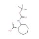(1R,2S)-Boc-2-aminocyclo-heptanecarboxylic acid (CAS 1212407-62-9) - chemical structure image